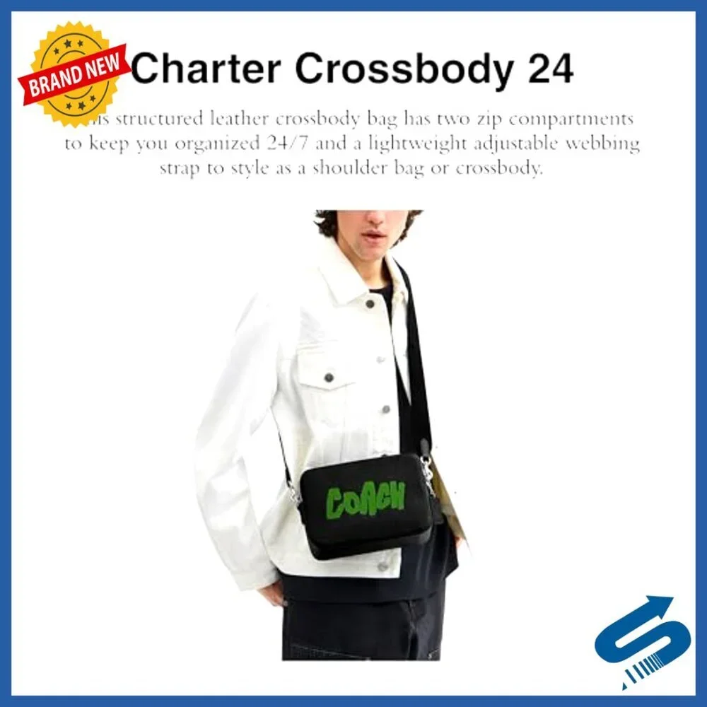 Leather Crossbody Bag with Adjustable Strap and Zip Compartments